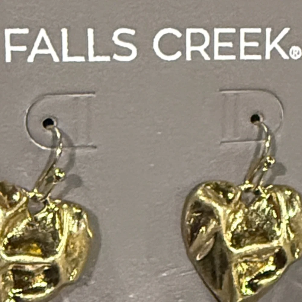 Falls Creek Shiny Gold Heart Earrings